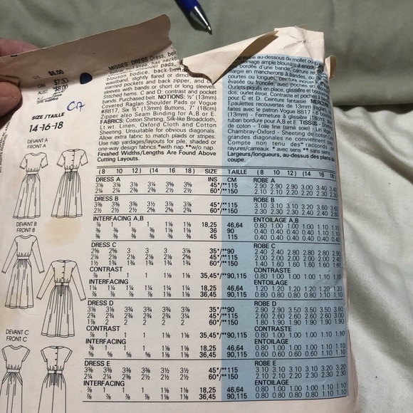 Vintage Vogue basic designs pattern 1569- 14.16.18- dress pattern -cut all there - Picture 8 of 9